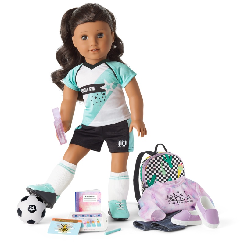 American Girl Truly Me Doll #82 and School Day to Soccer Play Set
