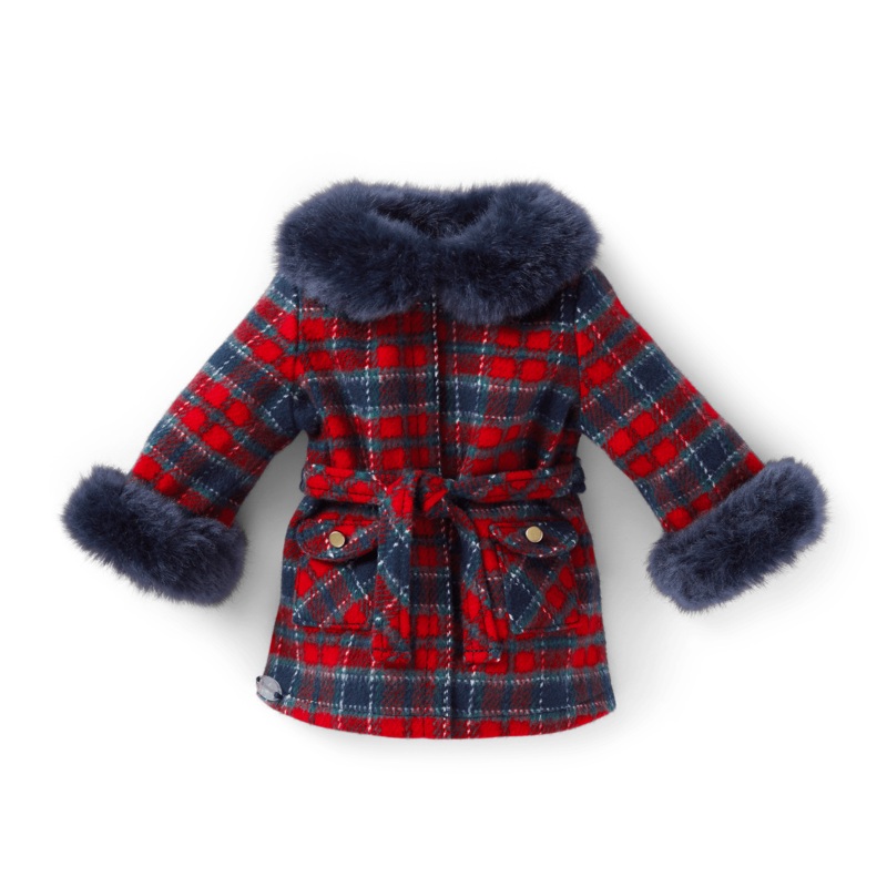 American Girl x Janie and Jack Fur-Trim Plaid Coat for 18-inch Dolls