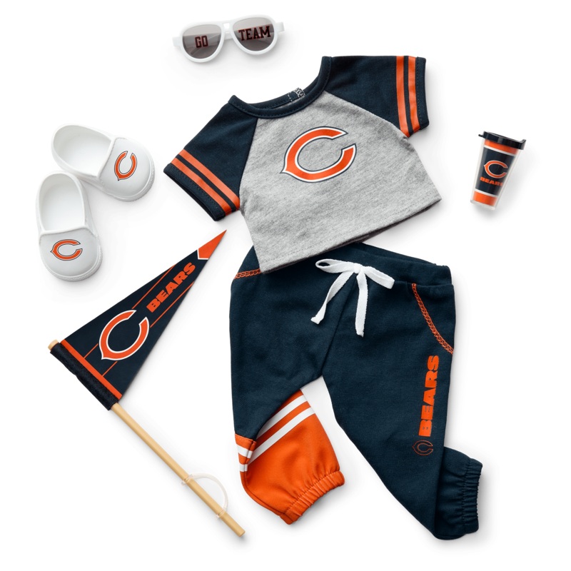 American Girl x NFL Chicago Bears Fan Outfit & Accessories for 18-inch Dolls