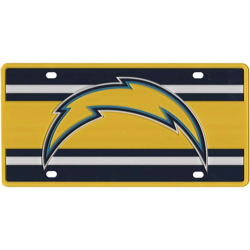 San Diego Chargers Full Color Super Stripe Inlay License Plate