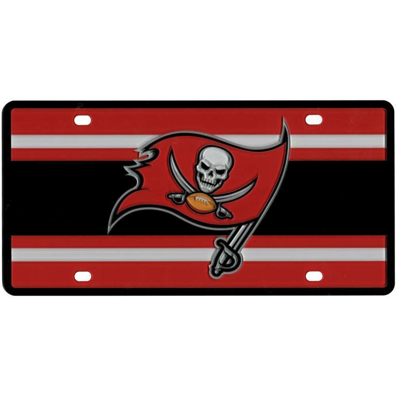 Tampa Bay Buccaneers Full Color Super Stripe Inlay License Plate