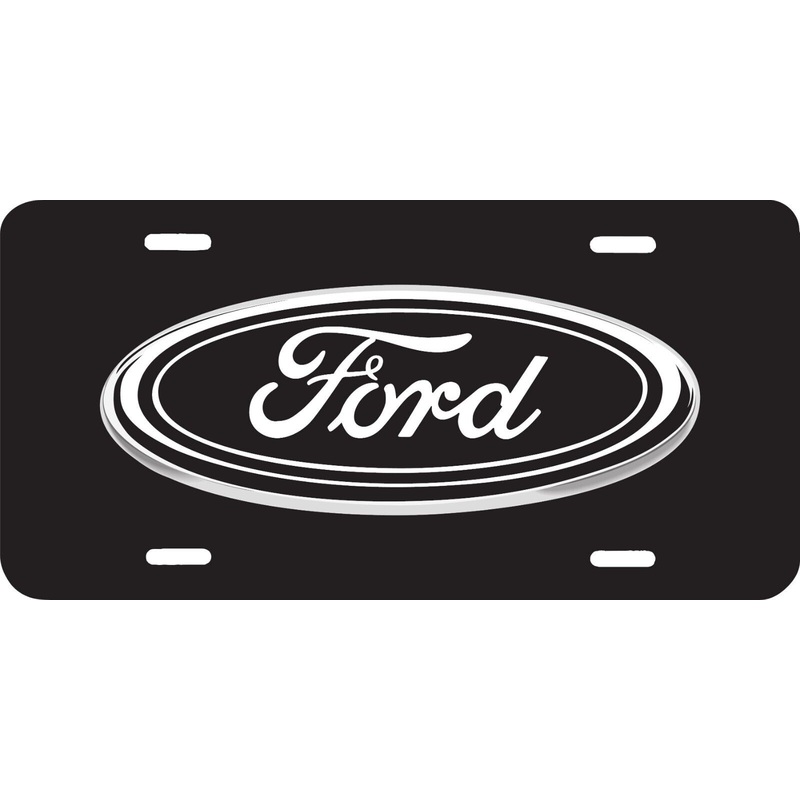 BLACK FORD BLACK BACKGROUND VEHICLE LICENSE PLATE TRUCK AUTO CAR TAG .040 GA