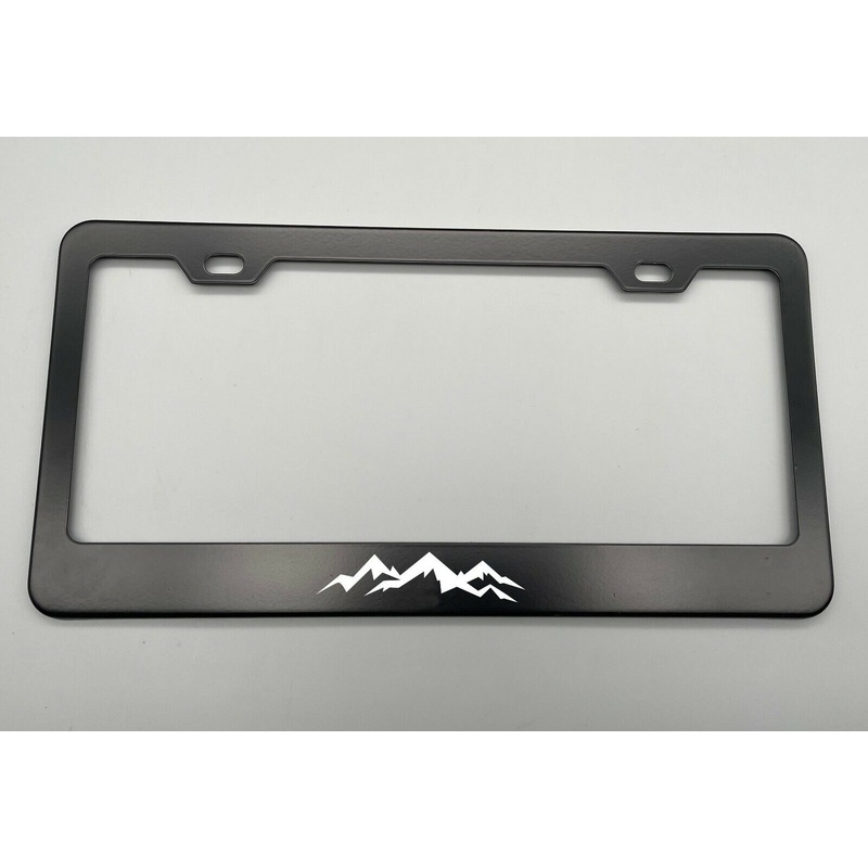 Black Holder for License Plate License Plate Holder Laser Engraved For Mountain Black Stainless Steel  For Jeep