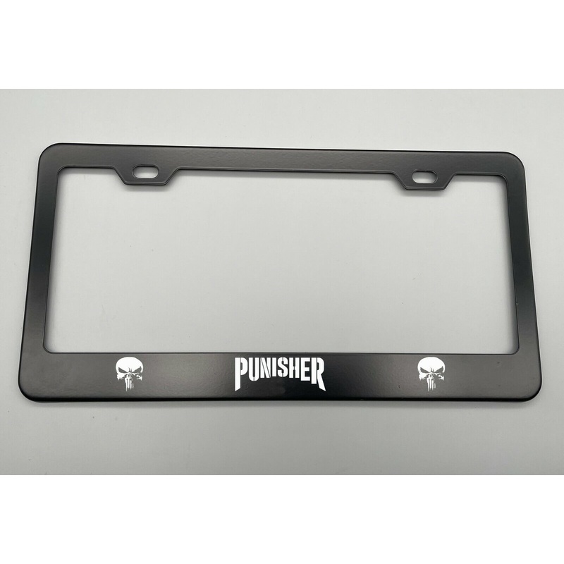 Black Holder for License Plate License Plate Holder Laser Engraved For Punisher Black  Stainless Steel