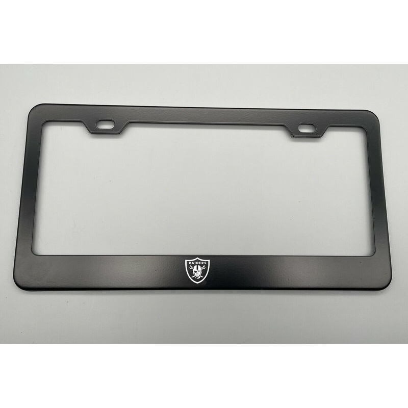Black Holder for License Plate License Plate Holder Laser Engraved For Raiders Black Stainless Steel