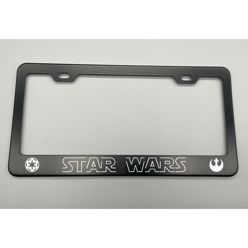 Black Holder for License Plate License Plate Holder Laser Engraved For Star Wars Black Stainless Metal