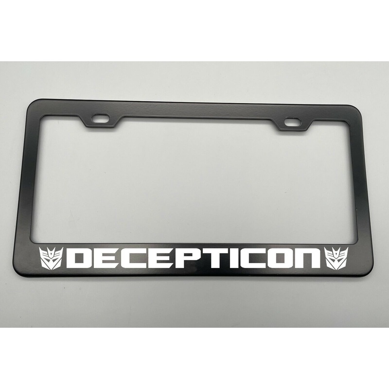 Black Holder for License Plate License Plate Holder Laser Engraved For Transformers For Decepticon Black Stainless Metal