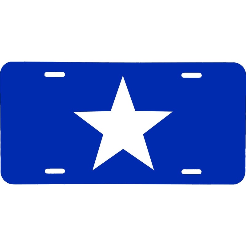 BONNIE BLUE FLAG WITH STAR UNITED STATES VEHICLE LICENSE PLATE AUTO CAR