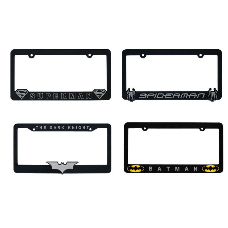 3D  For Car Superhero The Dark Knight Batman Superman Spiderman License Plate Holder