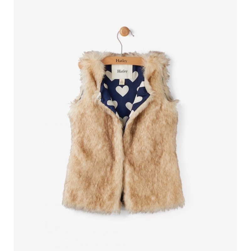 Hatley Honey Brown Faux Fur Vest