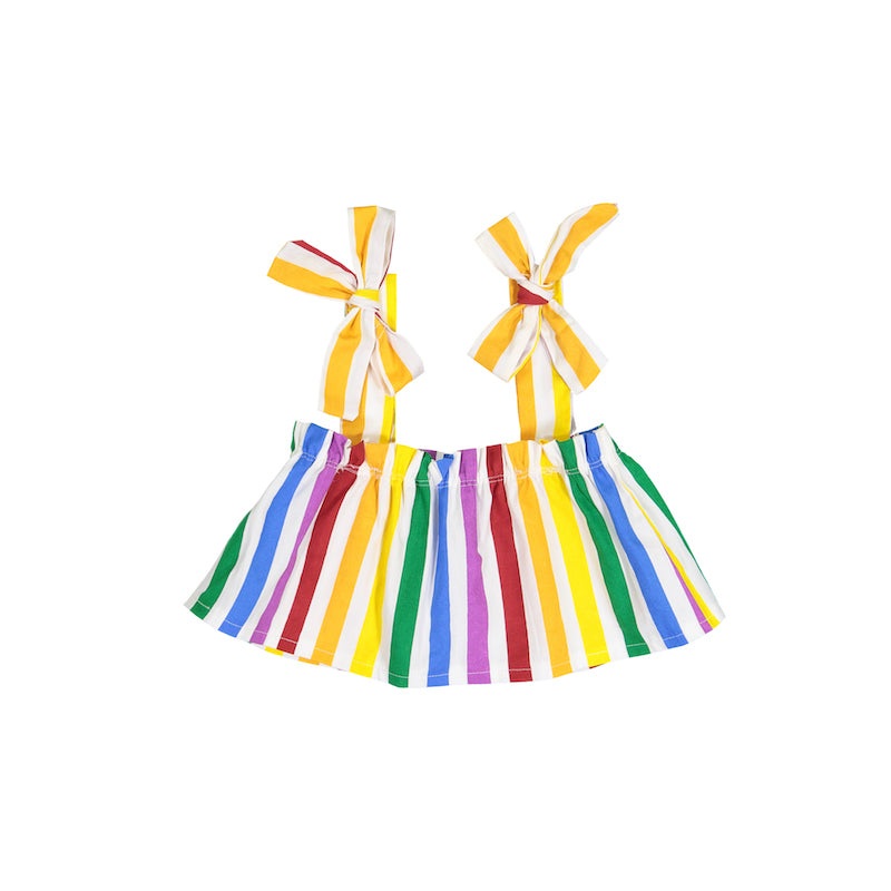Hugo Loves Tiki Flutter Top – Rainbow Stripe