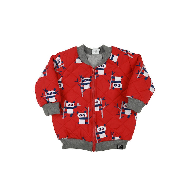 Kukukid Bomber Jacket Coral Pandas