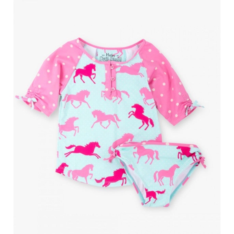Hatley Ponies & Polka Dots Rash Guard Set