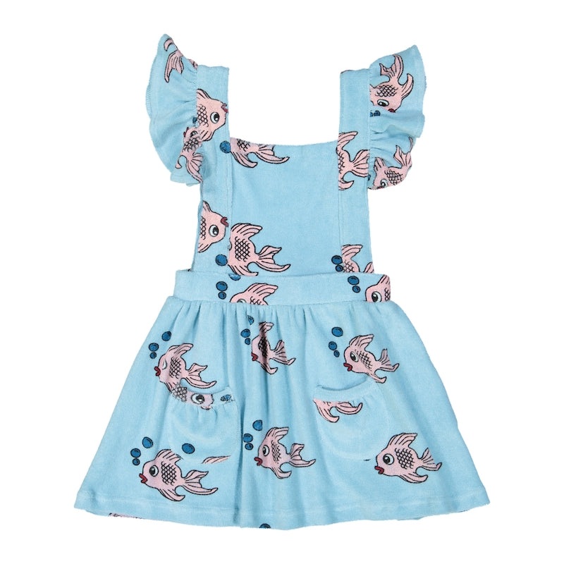 Hugo Loves Tiki Terry Ruffle Play Dress – Blue Fish