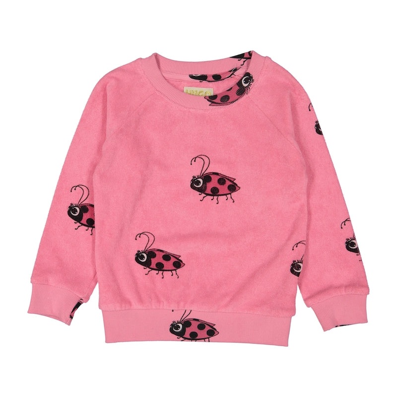 Hugo Loves Tiki Terry Sweatshirt – Pink Ladybug