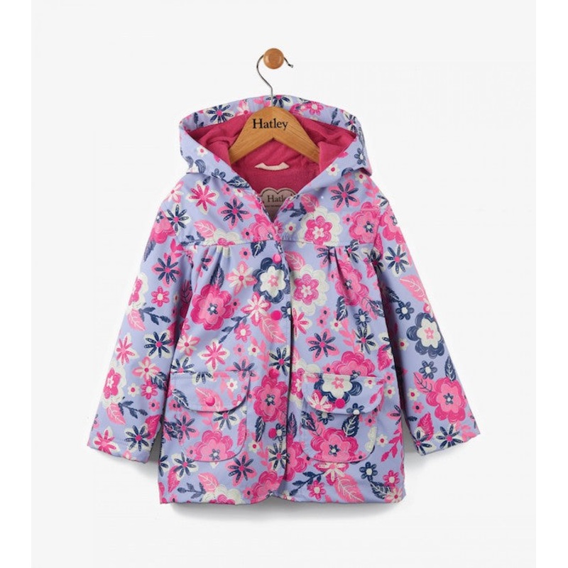 Hatley Wintery Blooms Girls Raincoat