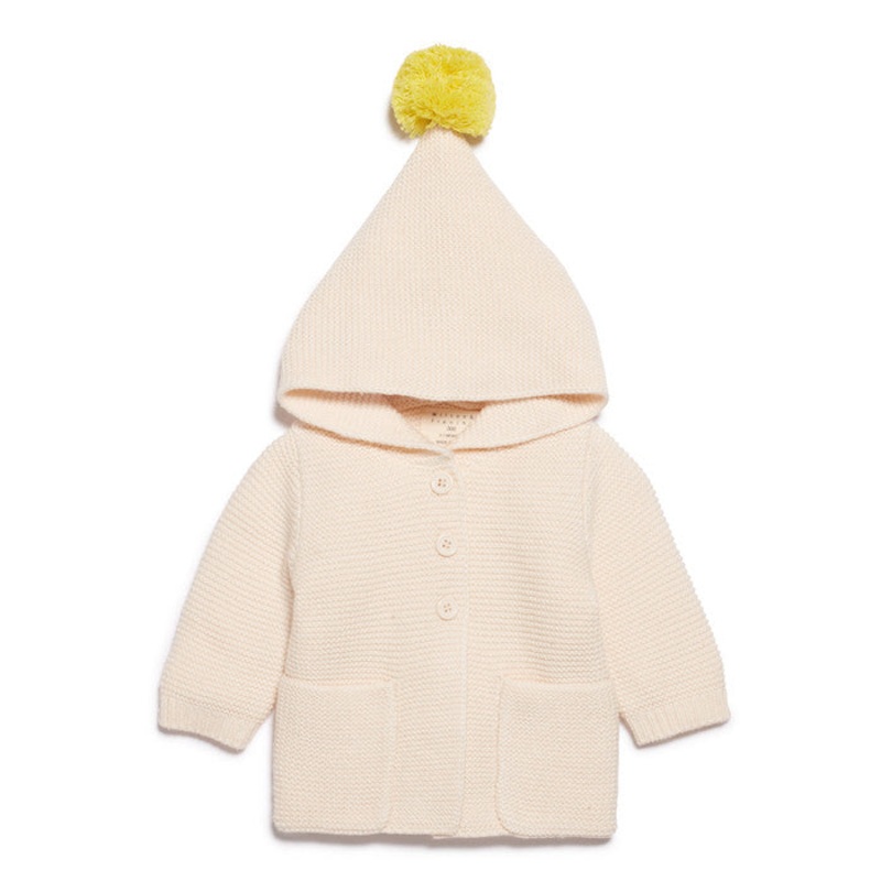 Wilson & Frenchy Knitted Jacket With Hood Oatmeal/Pineapple