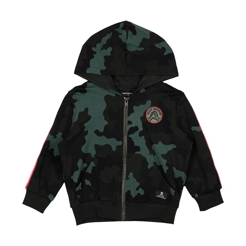 Rock Your Kid Khaki Peace Brother Hoodie