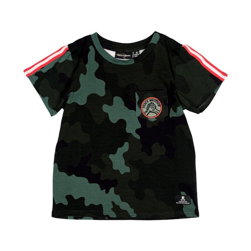 Rock Your Kid Khaki Peace Brother SS T-shirt