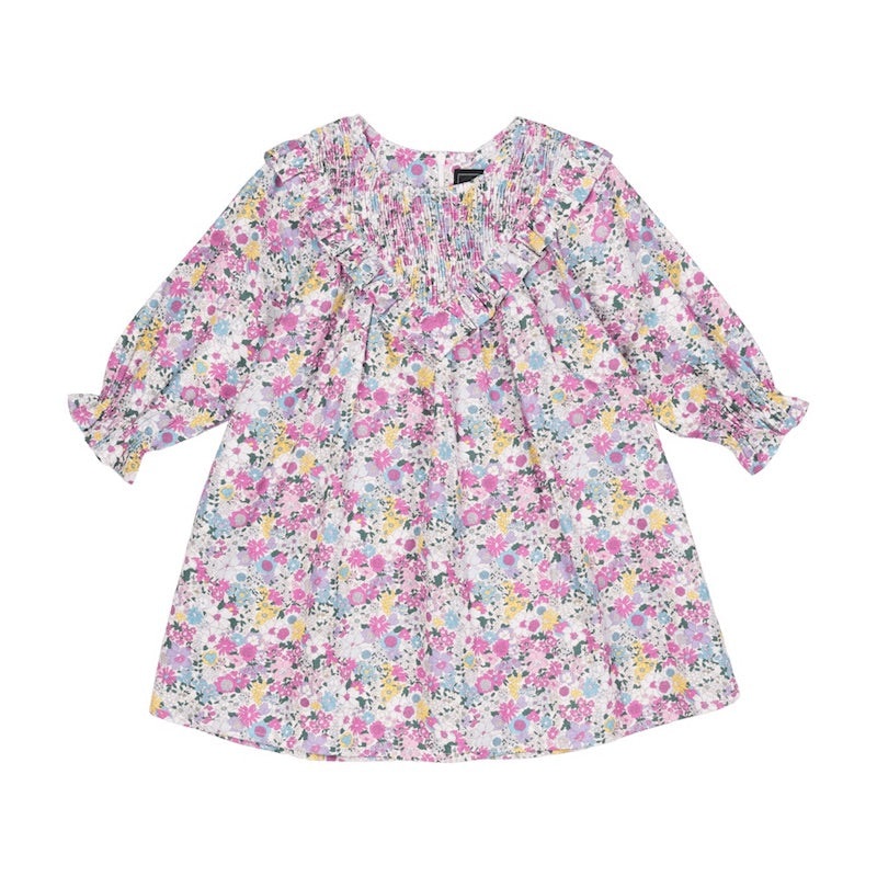 Rock Your Kid Pink Floral Shirred Dress