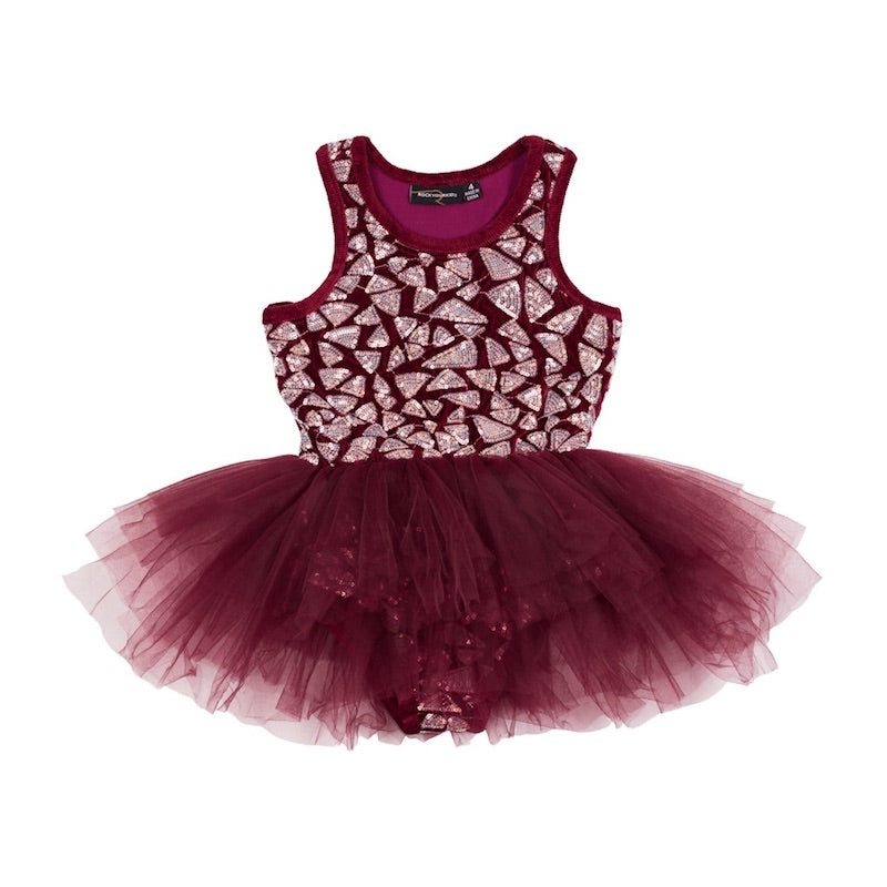 Rock Your Kid Plum Triangle Sequin Leotard
