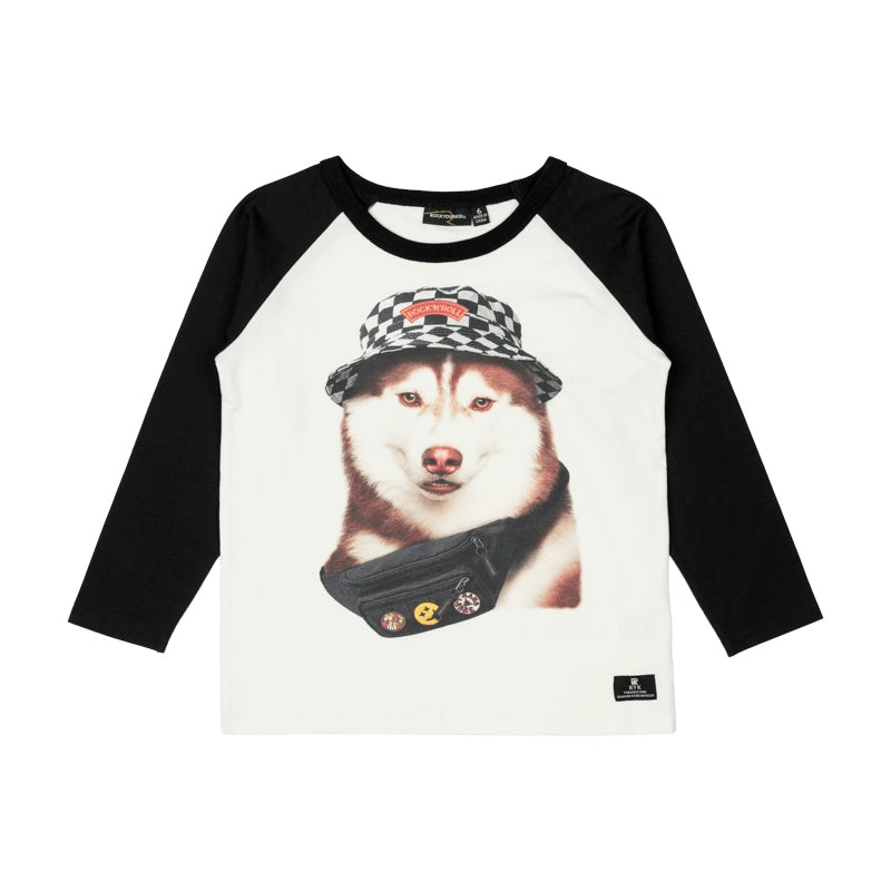Rock Your Kid Rock N Roll Dog Long Sleeve Boxy Fit T-Shirt