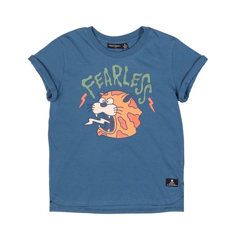 Rock Your Kid Fearless Blue SS T-Shirt Boxy Fit