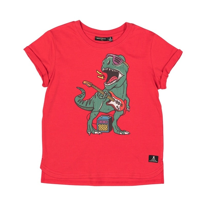 Rock Your Kid Rock Out Dino SS T-Shirt Boxy Fit