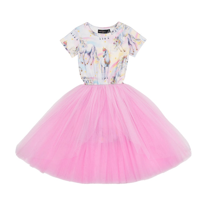 Rock Your Kid Sorbet Unicorn SS Flounce Dress