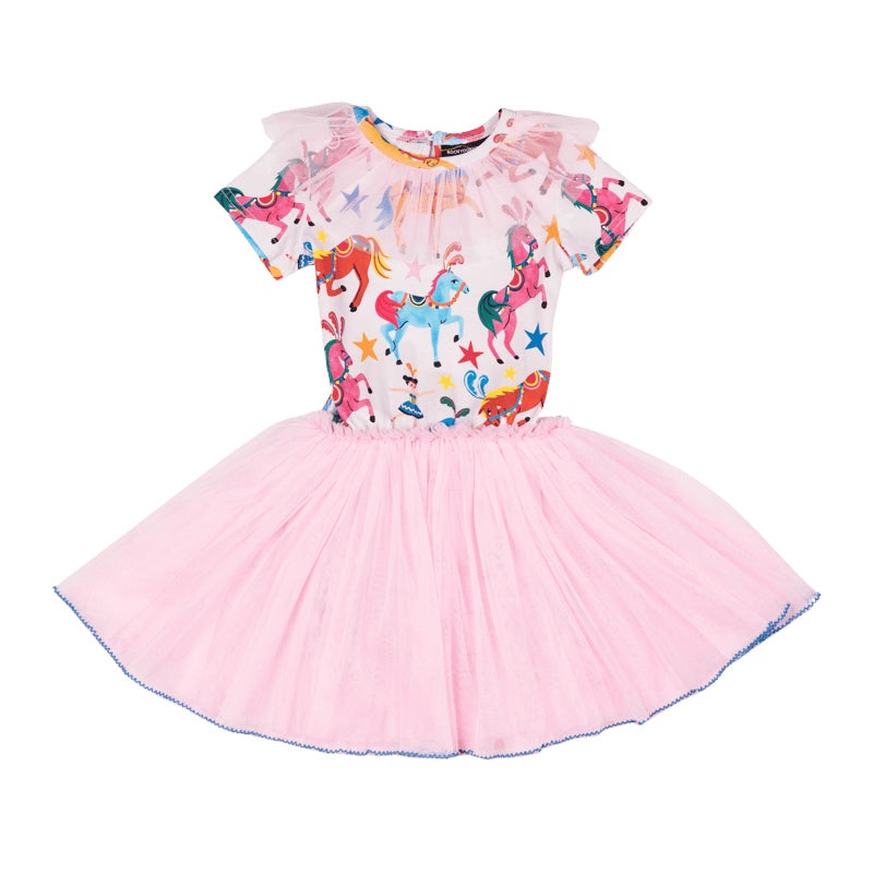 Rock Your Kid Sparade SS Neck Ruffle Circus Dress