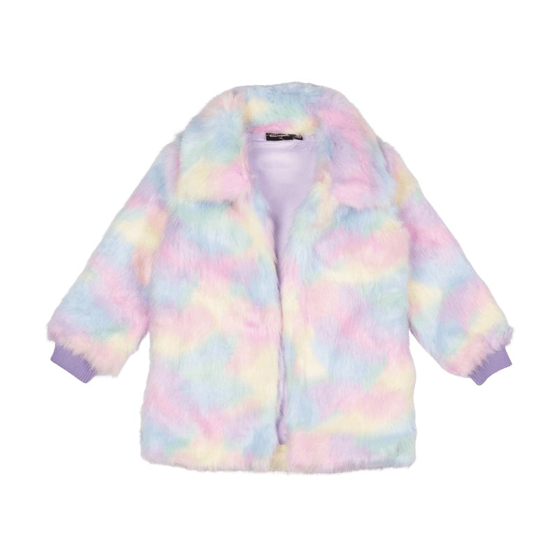 Rock Your Kid Unicorn Faux Fur Jacket With Lining