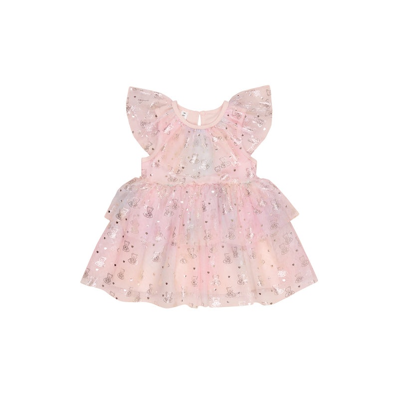 Huxbaby Cloud Bear Tiered Party Dress