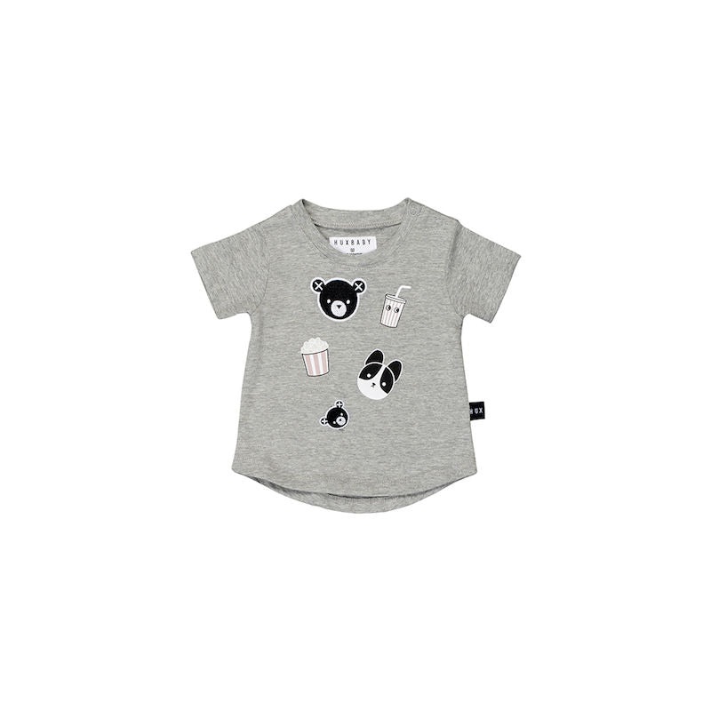 Huxbaby Movie Patch T-Shirt Grey Marle