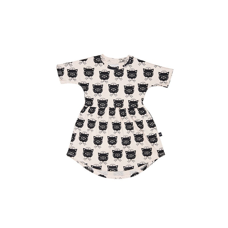 Huxbaby Sailor Cat Swirl Dress