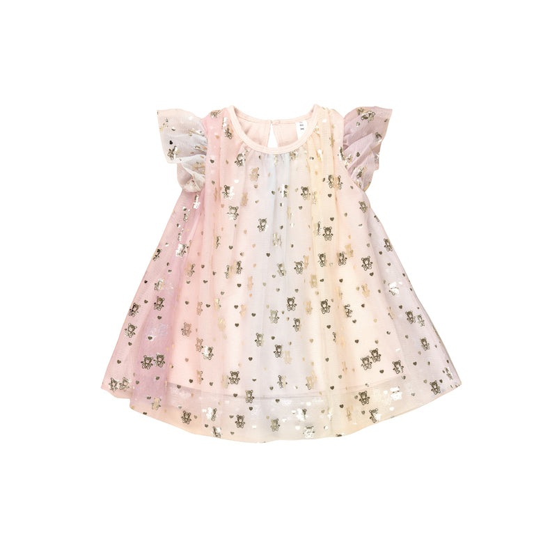 Huxbaby Angel Bear Flutter Sleeve Dress