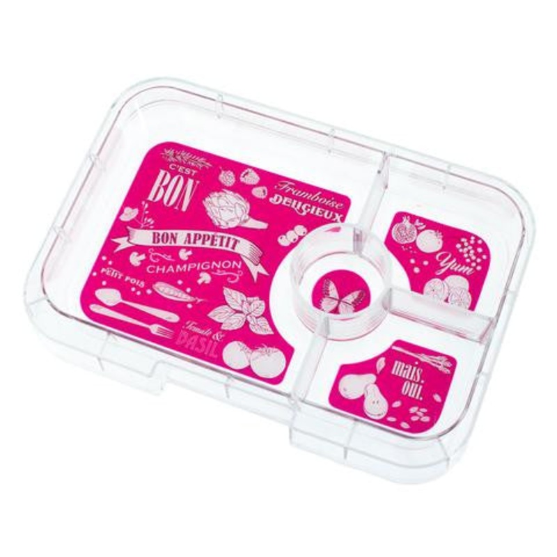 Yumbox Tapas Interchangeable Tray Hot Pink – 4 Compartment