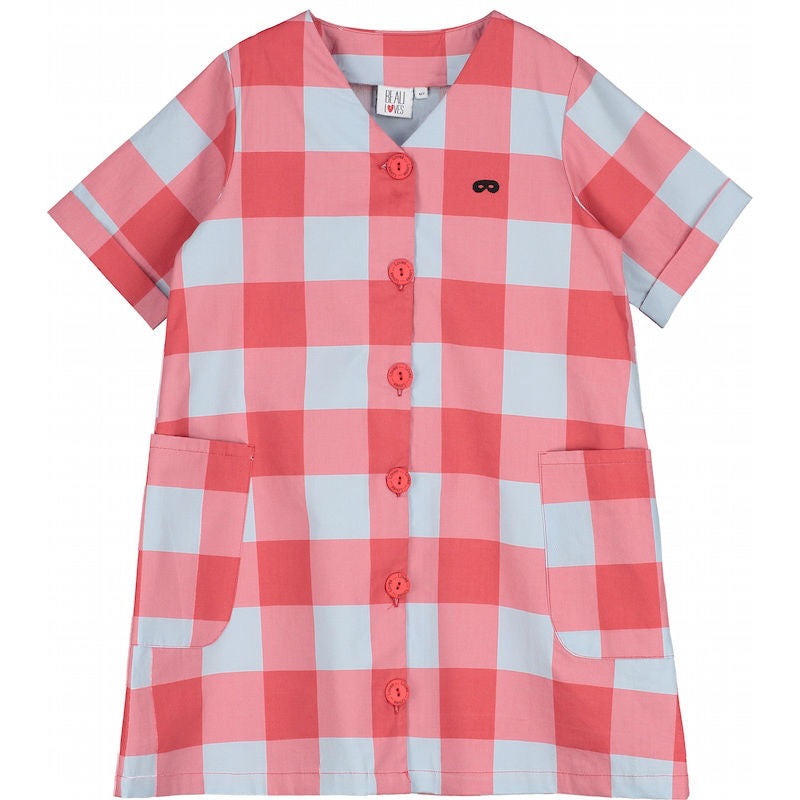 Beau Loves Button Front Dress Gingham