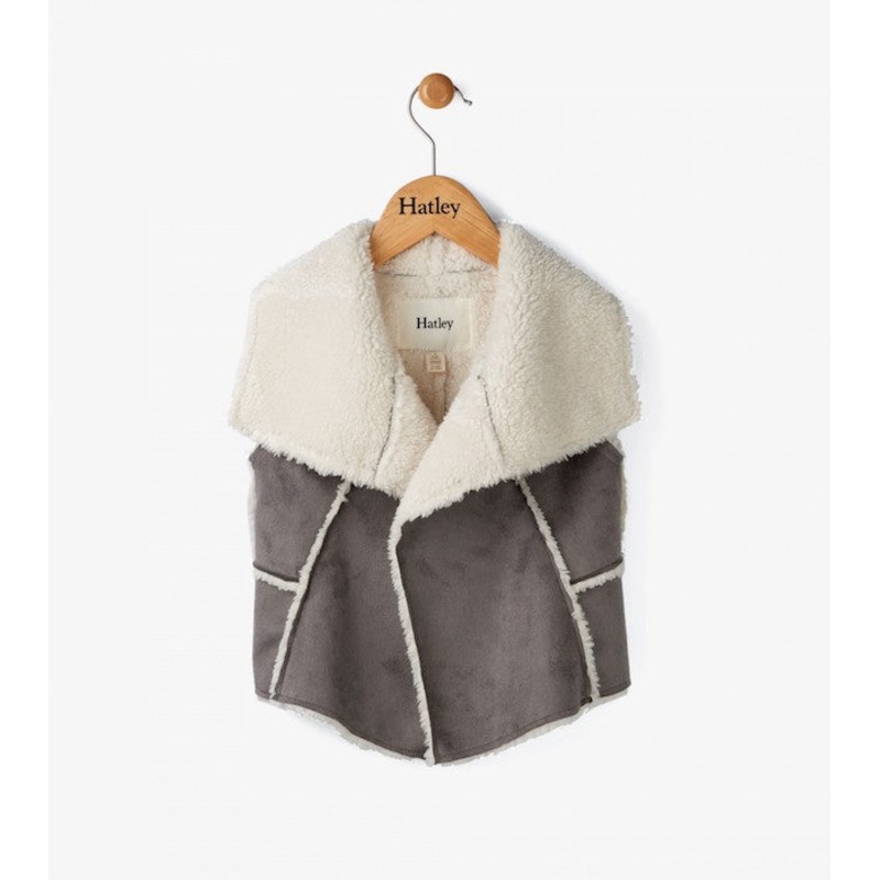 Hatley Taupe Faux Sherpa Reversible Vest