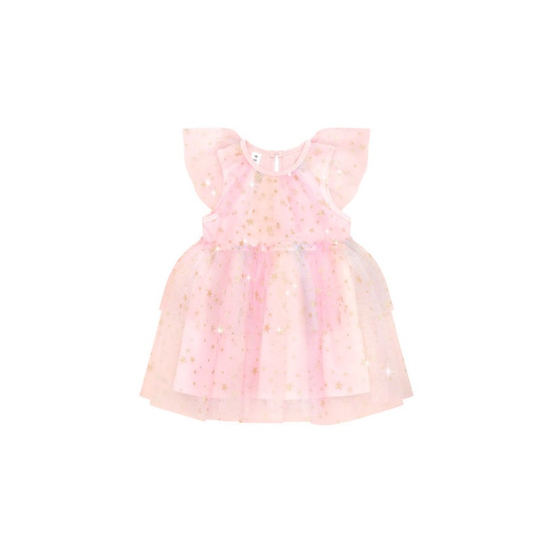 Huxbaby Starry Rainbow Frill Tulle Dress