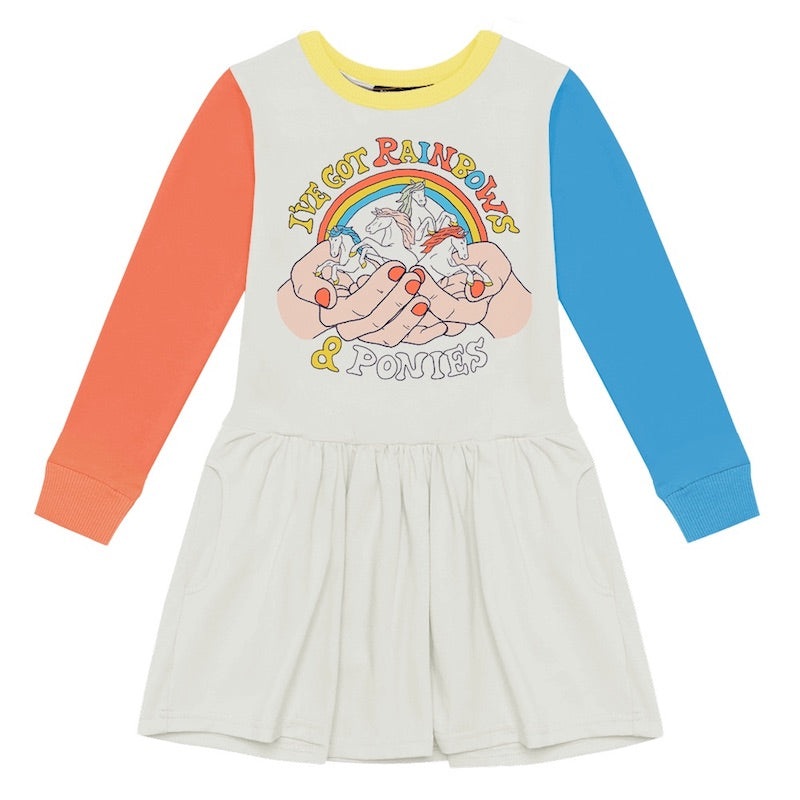 Rock Your Kid Rainbows and Ponies Drop Waist Dress