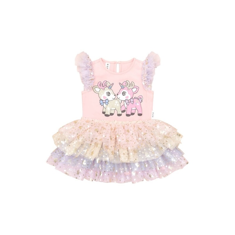 Huxbaby Reindeer Friends Tulle Dress
