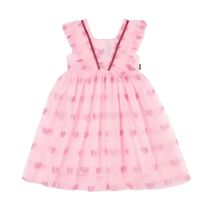 Rock Your Kid Pink Glitter Heart Tulle Dress