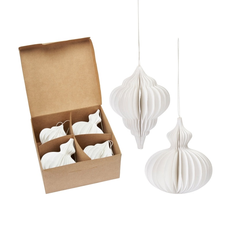 Baumschmuck aus Papier Julhnge 4er Set – Wikholm Form