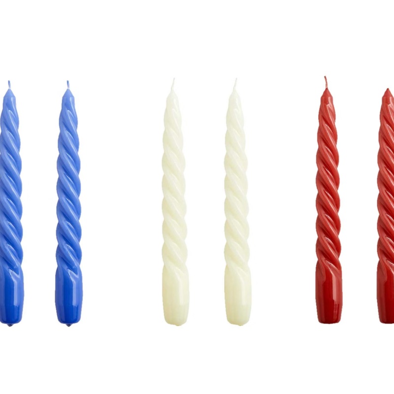 6er Set Spiral Kerzen Blue/Burgundy – HAY