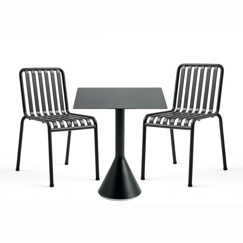 Gartenmbel Set Palissade schwarz (2 Sthle und Esstisch) – HAY