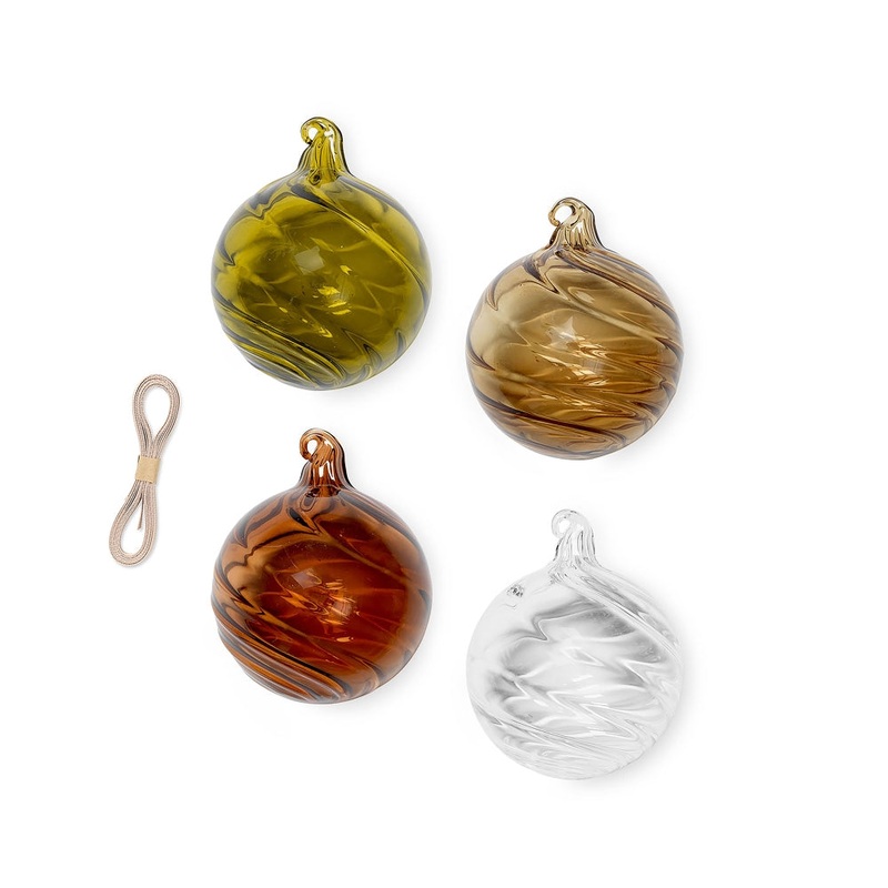 Christbaumkugeln Twirl Ornaments M 4er-Set – ferm LIVING