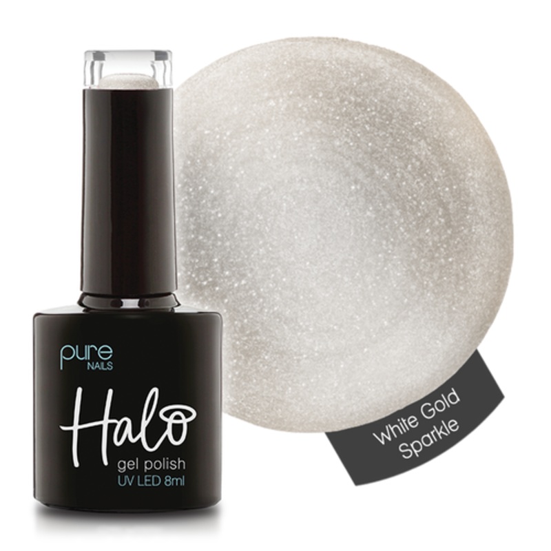Halo Gel Polish 8ml White Gold Sparkle